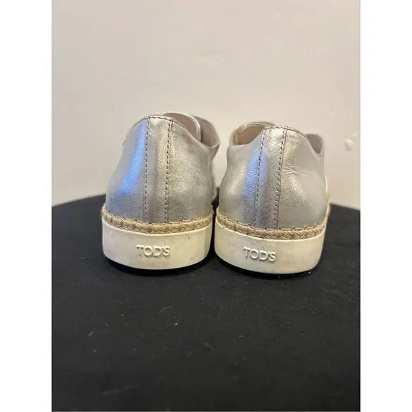 Tod's Gomma Rafia TV Francesina Pelle Two Tone Slip On Flats Women's 9 (39.5) - Picture 6 of 10